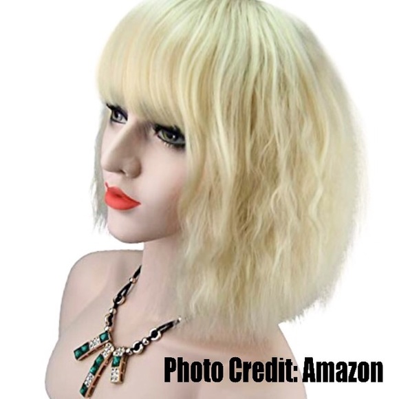 Enilecor Accessories Short Fluffy Bob Kinky Straight Hair Wig